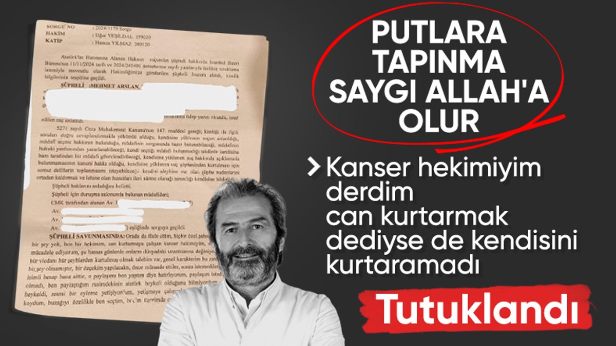 10 Kasım’da ‘putlara tapınma’ paylaşımı yapan doktora tutuklama