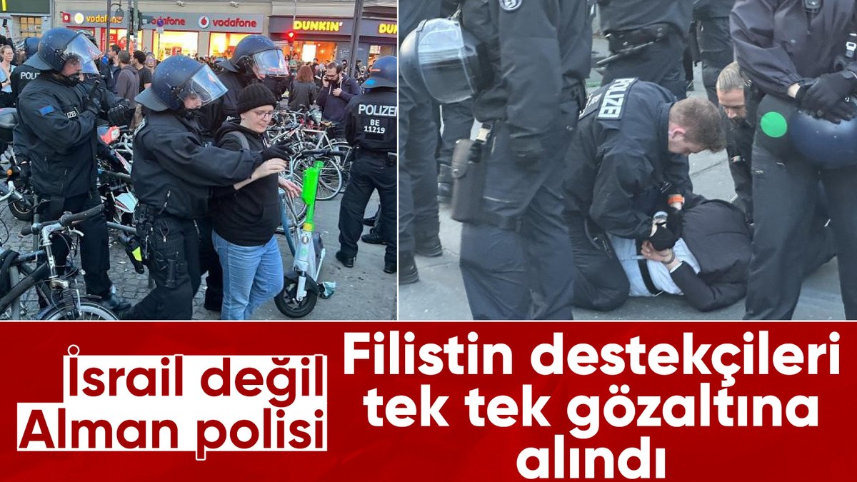 Berlin’de Filistin’e destek yürüyüşünde gerginlik: Çok sayıda gözaltı var